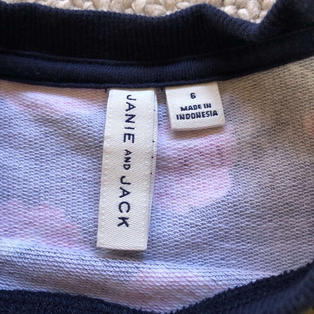 Janie and Jack Girl’s Navy Rose Sweatshirt - Picture 5 of 7